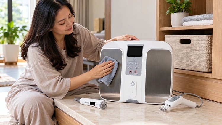 Perangkat OlyLife Tera-P90 untuk penggunaan wellness di rumah