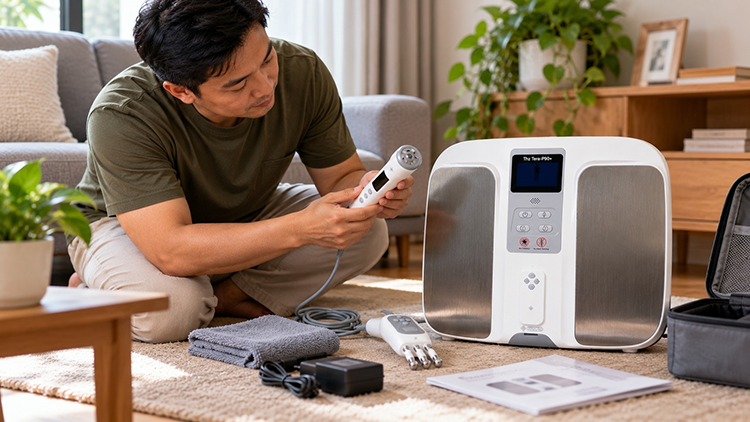 Memeriksa kondisi perangkat wellness di rumah sebelum digunakan